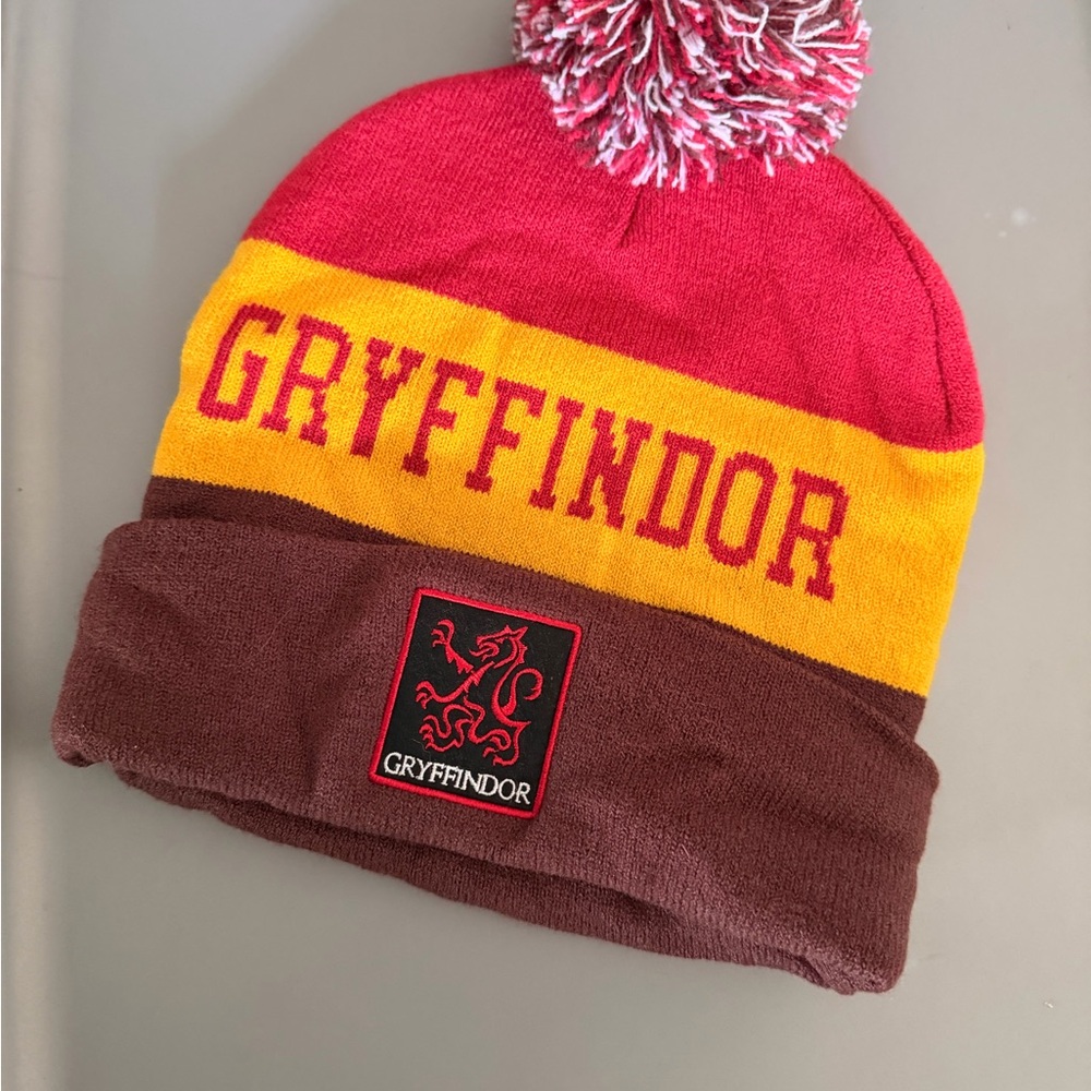Gryffindor Red and Yellow Pom-Pom Beanie